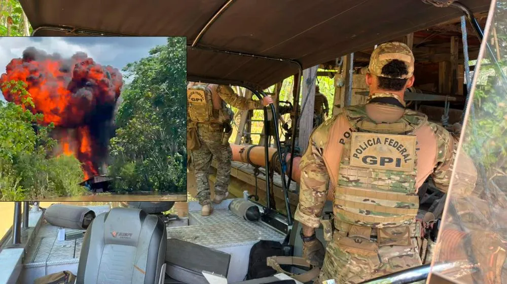 Operação destrói dragas usadas em atividade ilegal no rio Madeira, em Porto Velho