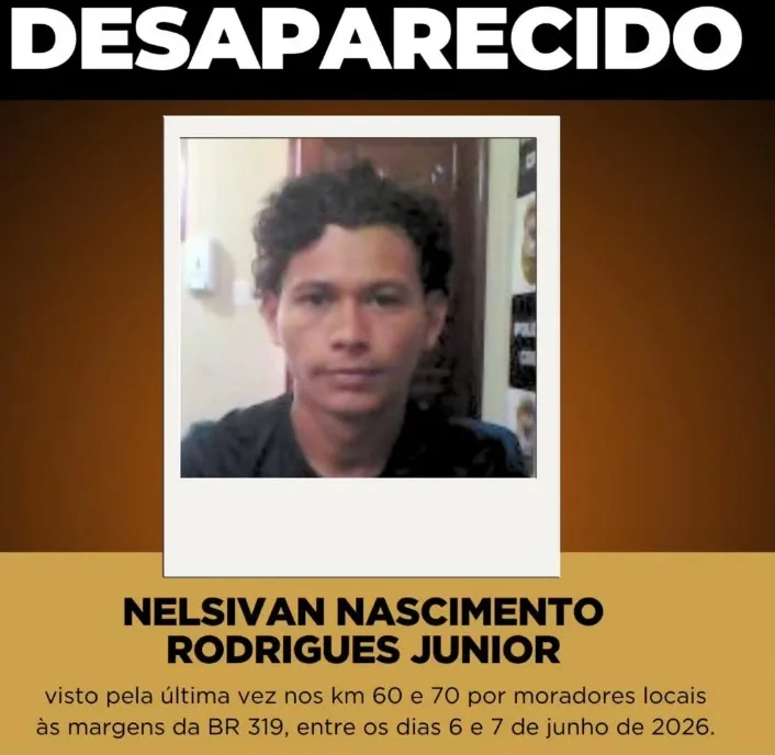 Jovem de 23 anos está desaparecido há mais de 20 dias e Polícia pede apoio