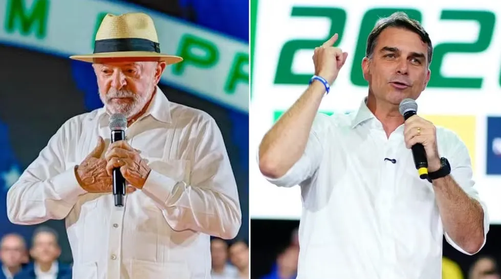 Lula (PT) e Flávio Bolsonaro (PL) — Foto: Ricardo Stuckert e Vittor Sales