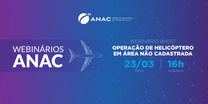 Com foco na disseminação de boas práticas para operações comhelicópteros,aAgência Nacionalde Aviação Civil (ANAC),pormeio doGrupo de Segurança Operacional de Helicópteros (BHEST), promove nopróximo dia 23 demarço, às16 horas,o Workshop BHEST:Operação de h